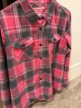 DIXXON women’s Pink and Gray SHREDDY Flannel